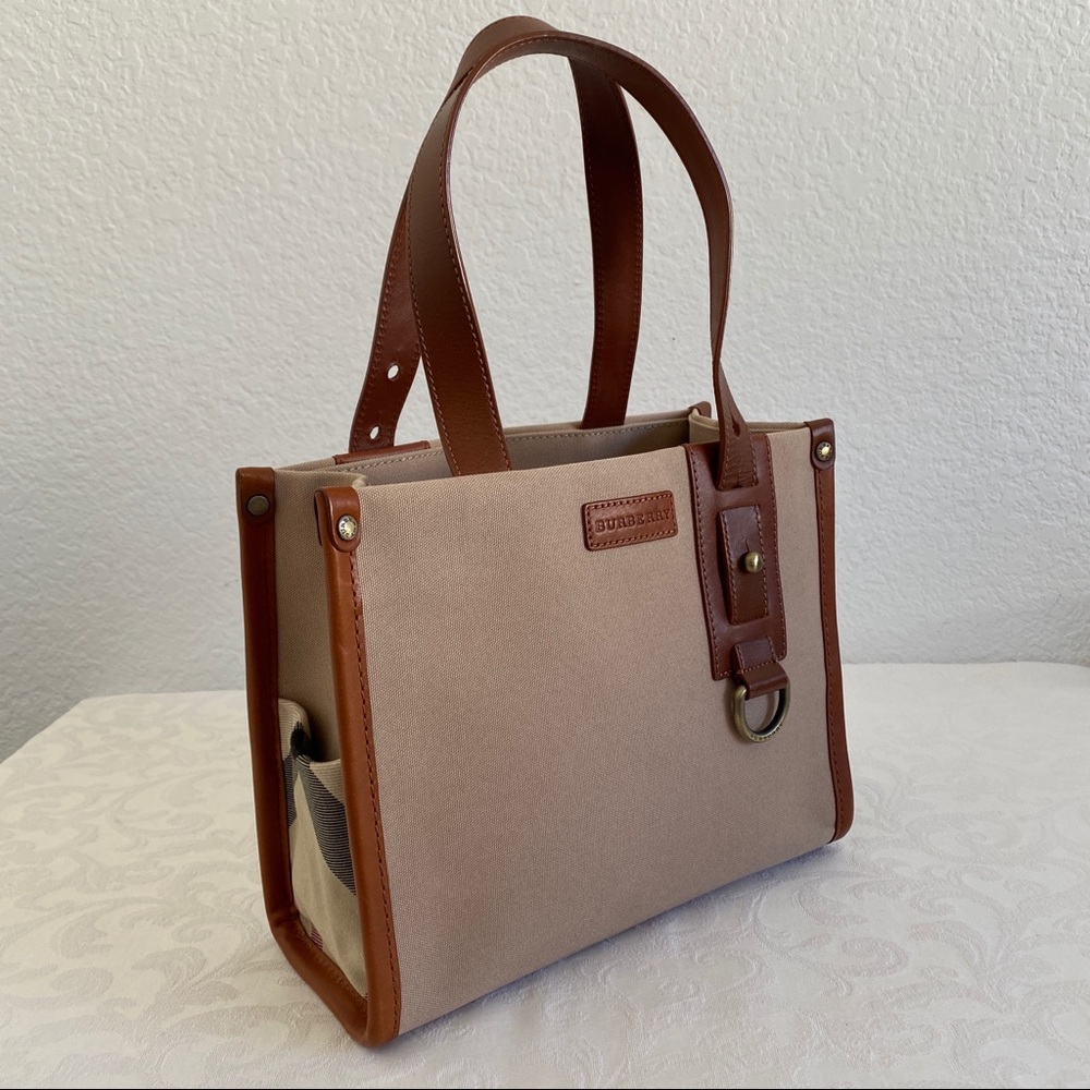 Burberry canvas and leather tote
